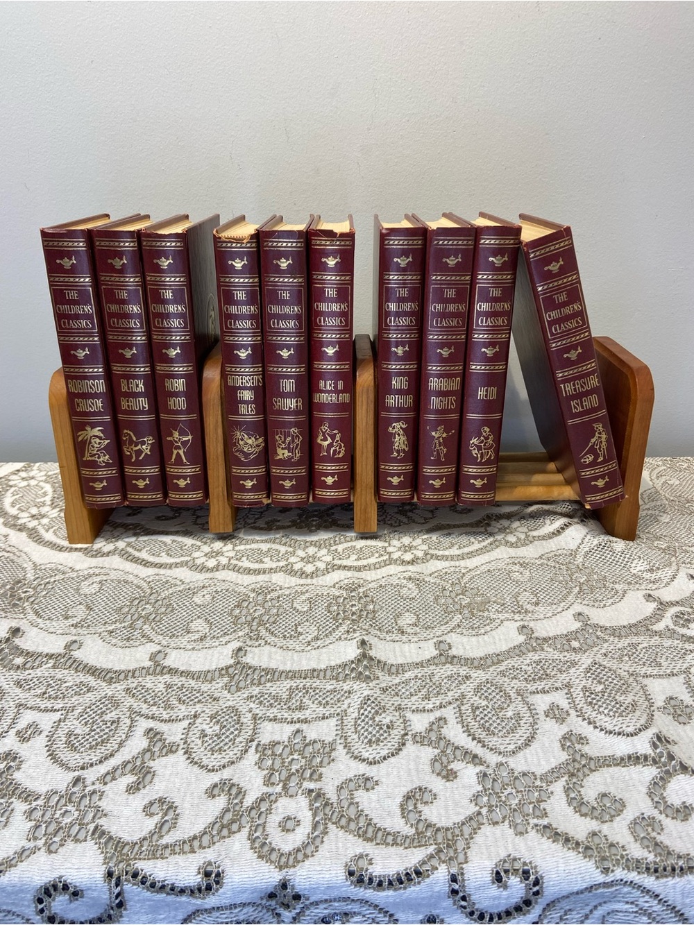 Handmade Wood Sliding Book Rack